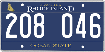 RI license plate 208046