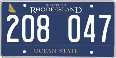 RI license plate 208047