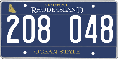RI license plate 208048