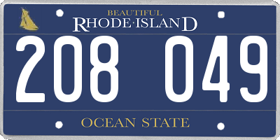 RI license plate 208049