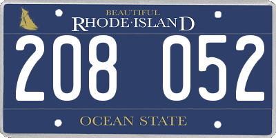 RI license plate 208052