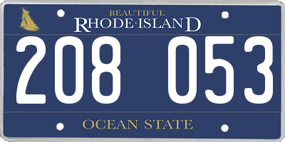 RI license plate 208053