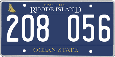 RI license plate 208056