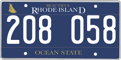 RI license plate 208058