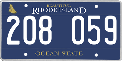 RI license plate 208059