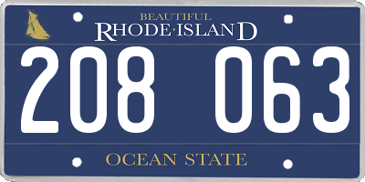 RI license plate 208063