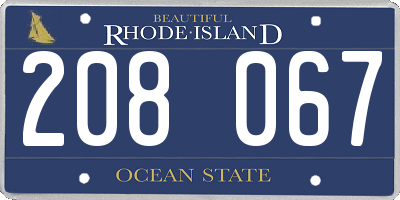 RI license plate 208067