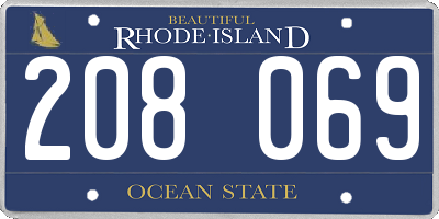 RI license plate 208069