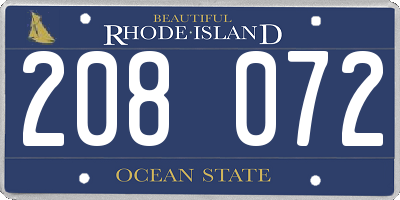 RI license plate 208072