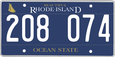 RI license plate 208074