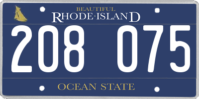 RI license plate 208075