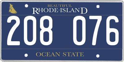 RI license plate 208076