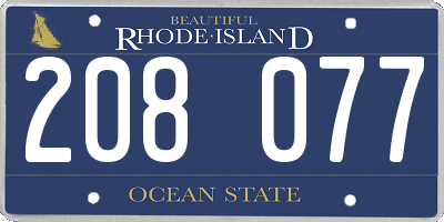 RI license plate 208077