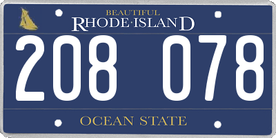 RI license plate 208078
