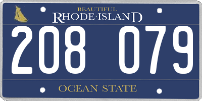 RI license plate 208079
