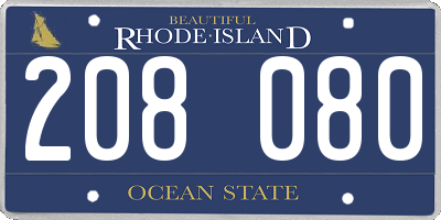 RI license plate 208080