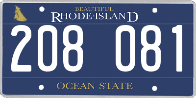 RI license plate 208081