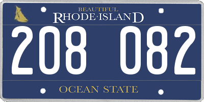 RI license plate 208082