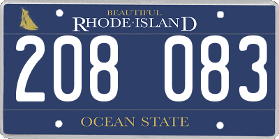RI license plate 208083