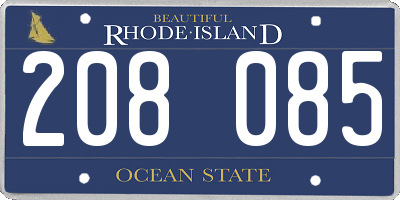 RI license plate 208085