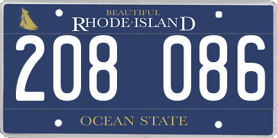 RI license plate 208086