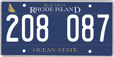 RI license plate 208087