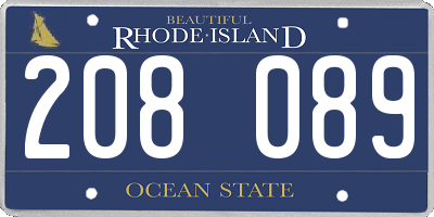 RI license plate 208089