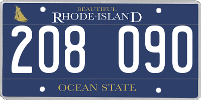 RI license plate 208090