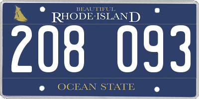 RI license plate 208093