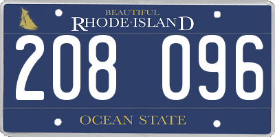 RI license plate 208096