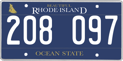 RI license plate 208097