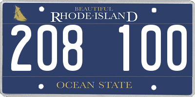 RI license plate 208100
