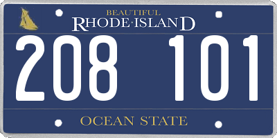RI license plate 208101