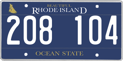 RI license plate 208104