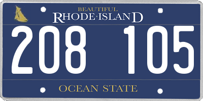 RI license plate 208105