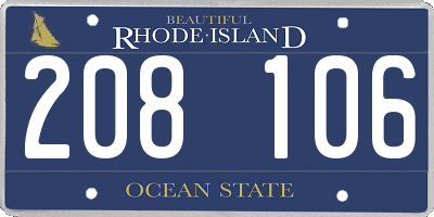 RI license plate 208106
