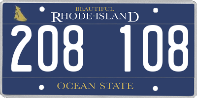 RI license plate 208108
