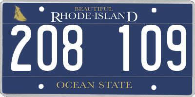 RI license plate 208109