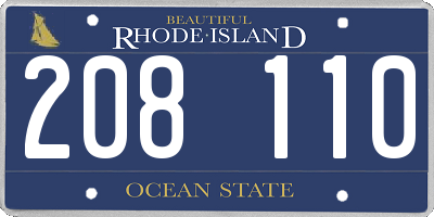 RI license plate 208110