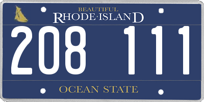 RI license plate 208111