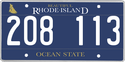 RI license plate 208113