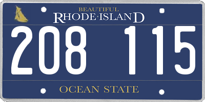 RI license plate 208115