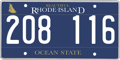 RI license plate 208116