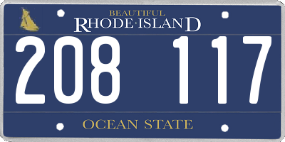 RI license plate 208117