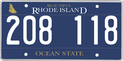 RI license plate 208118