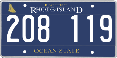 RI license plate 208119