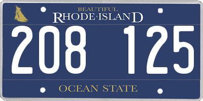 RI license plate 208125