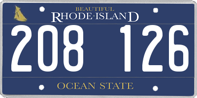 RI license plate 208126