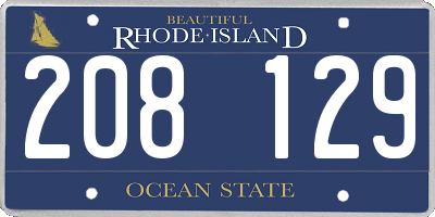 RI license plate 208129