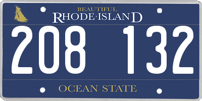 RI license plate 208132